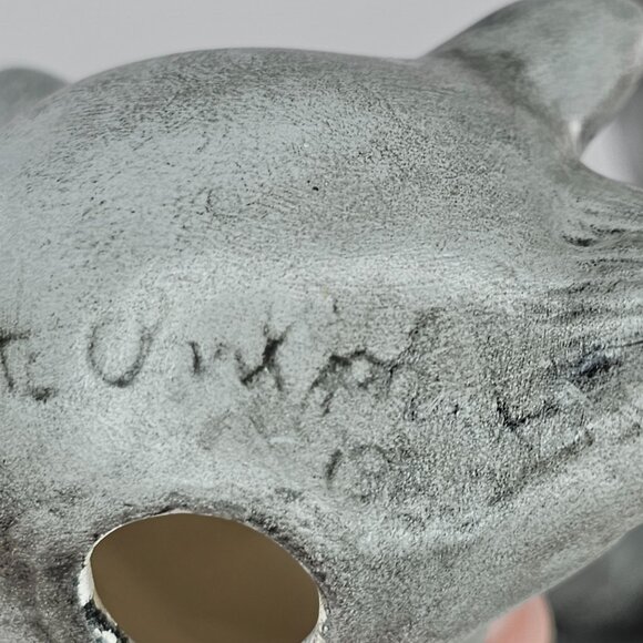 Handcrafted Ceramic Wolf Figurine With Removable Head Jeanette Clark Johnson - Picture 9 of 9